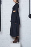 CONNECTED LONG SLEEVE DRESS - BLACK