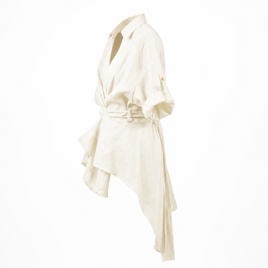 The Everyday Wrap Shirt, Edition One, Cream, Made to Demand