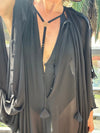 GODDESS CAPE DRESS - BLACK - RE STOCKED