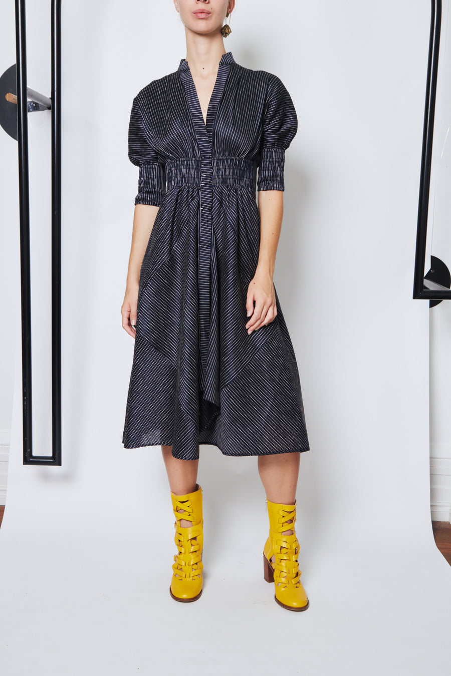 MADE TO DEMAND Rolling Direction Shirt Dress - Navy