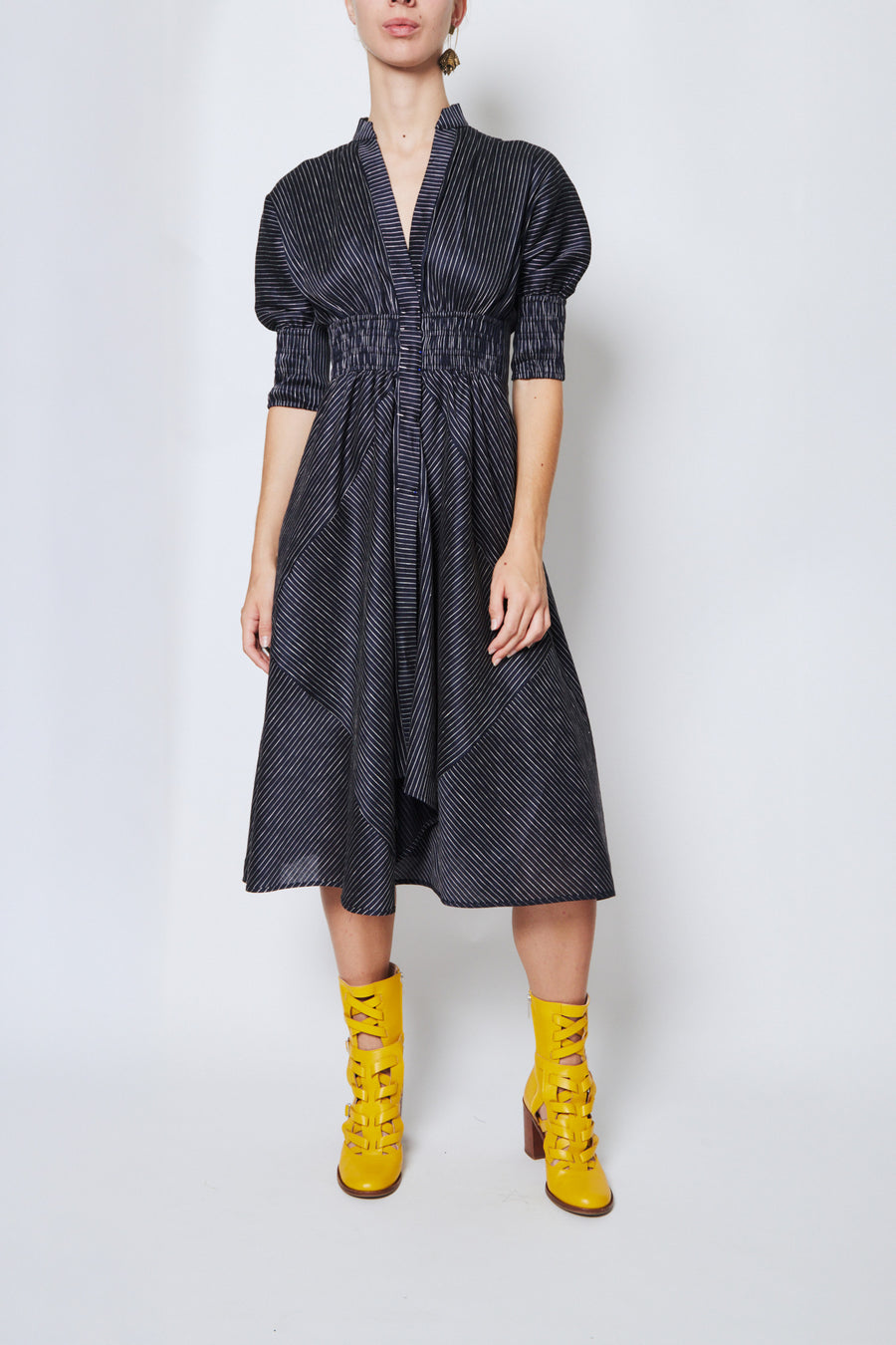 MADE TO DEMAND Rolling Direction Shirt Dress - Navy