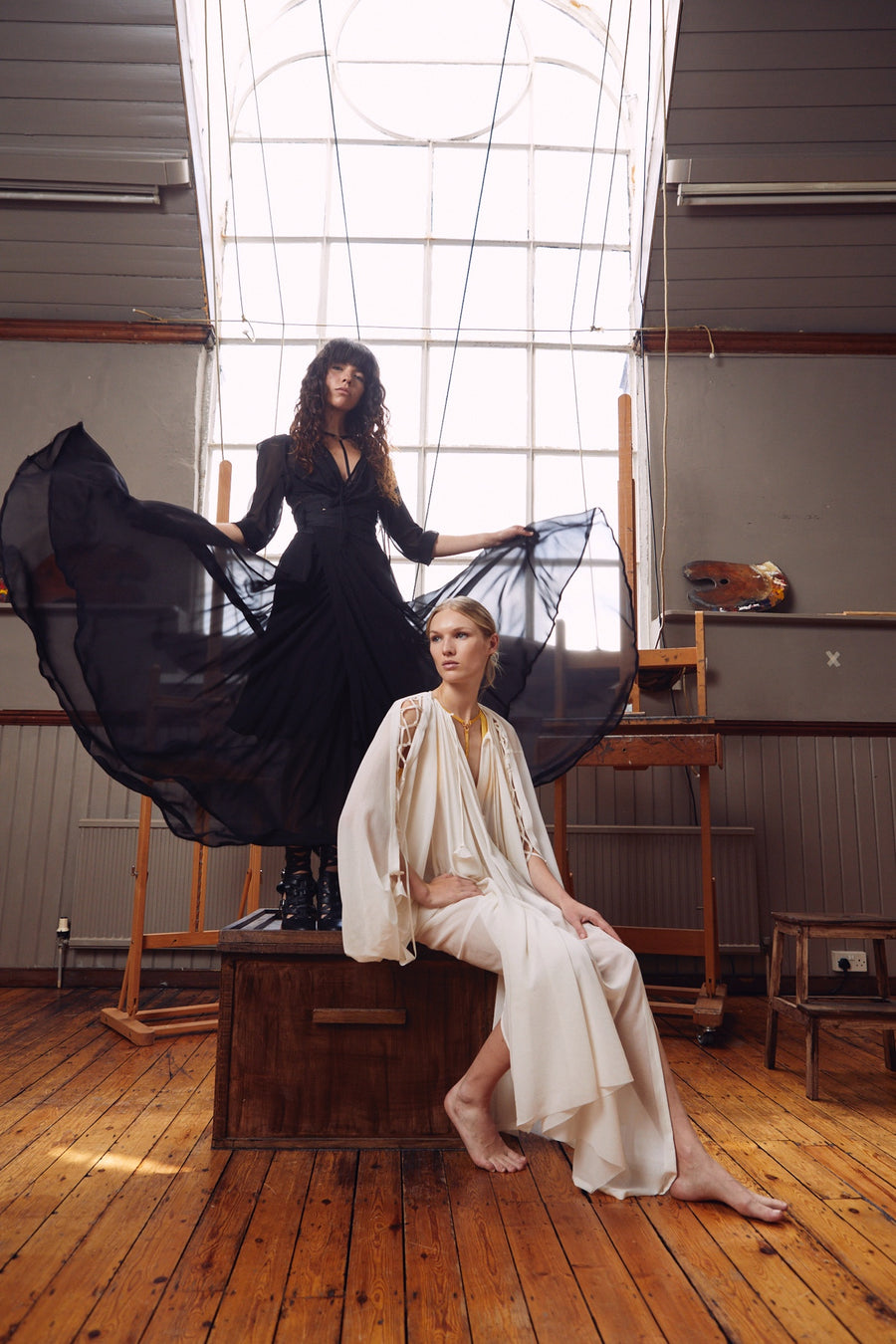 GODDESS CAPE DRESS - BLACK - RE STOCKED